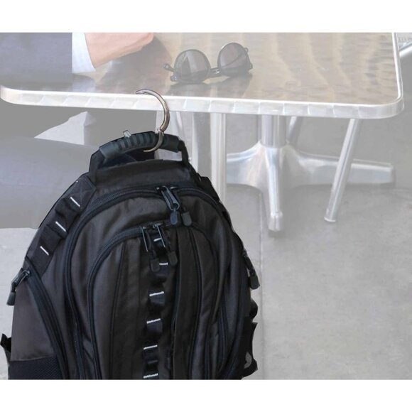 Women Bag Hanger Ring That Opens Into a Hook Closes Automatically Matte Hematite - Picture 7 of 9